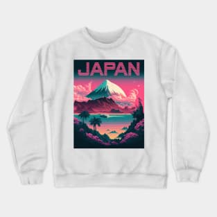 Japan Synthwave Travel Art Poster Crewneck Sweatshirt